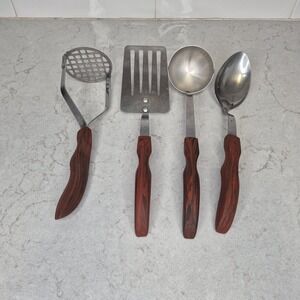 Cutco Vintage 4 Pc Kitchen Utensil Set 12 14 15 16 Masher Spatula Ladle USA